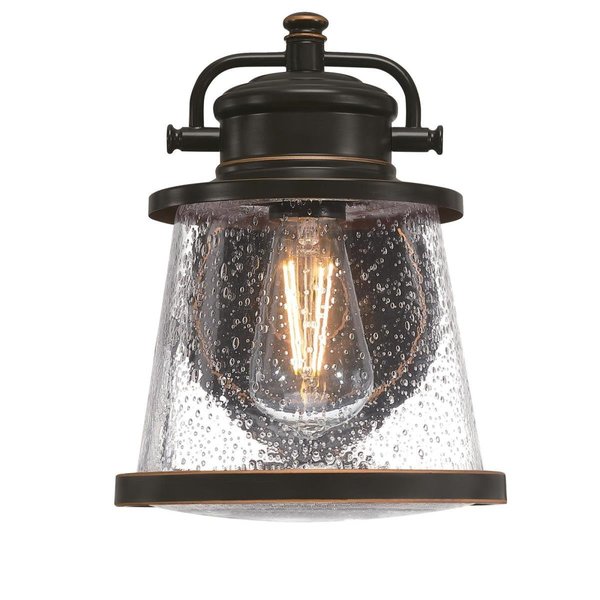 Westinghouse Fixture Wall Outdoor 60W Dusk to Dawn Emma Jane Amber Brnz Clear Seed Glass 6121500